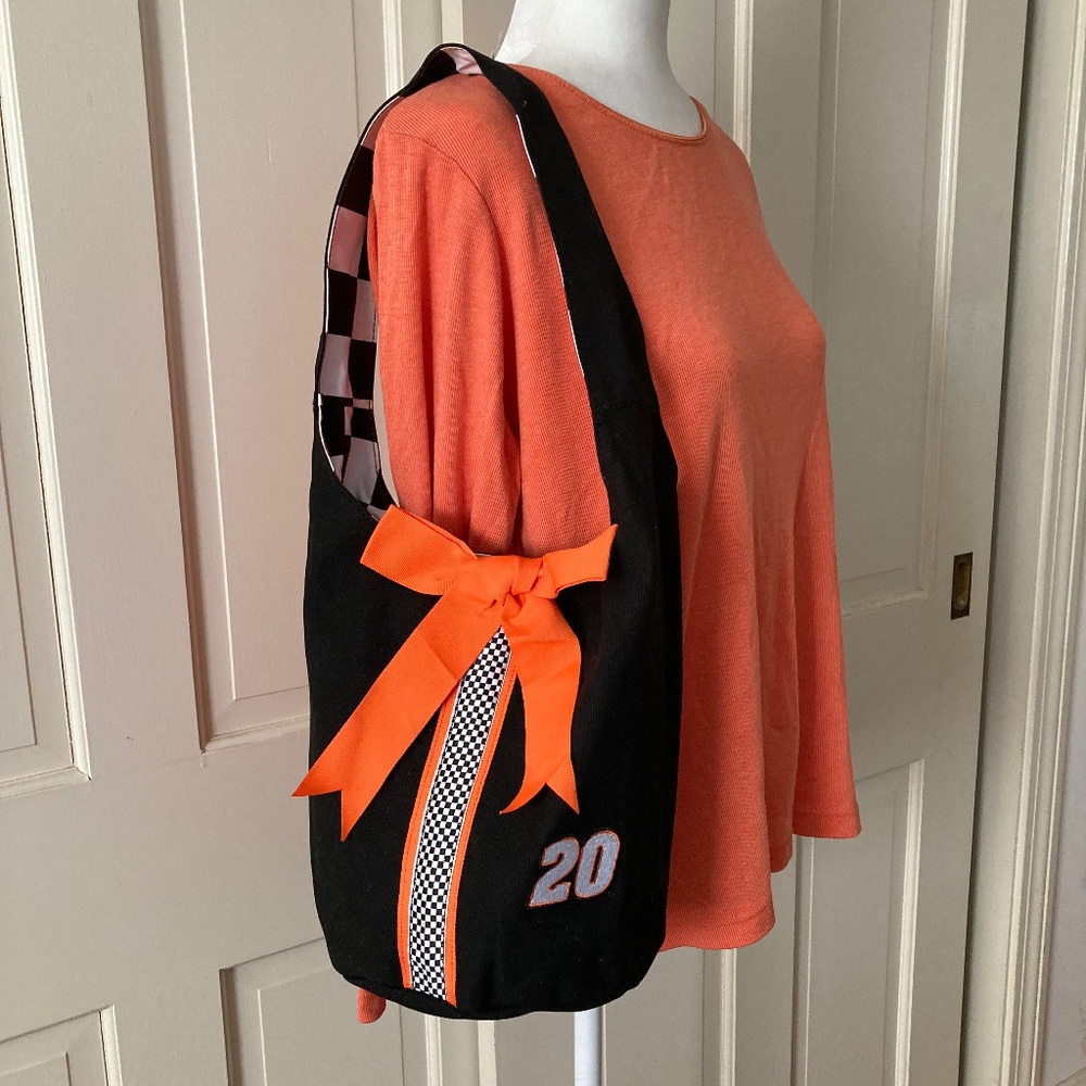 VINTAGE Race Ready Lady Nascar Tony Stewart 20 Bucket Bag w Orange Bow Bag